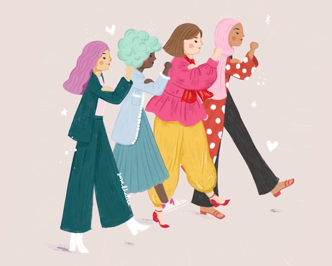 draw cute and colorful illustration