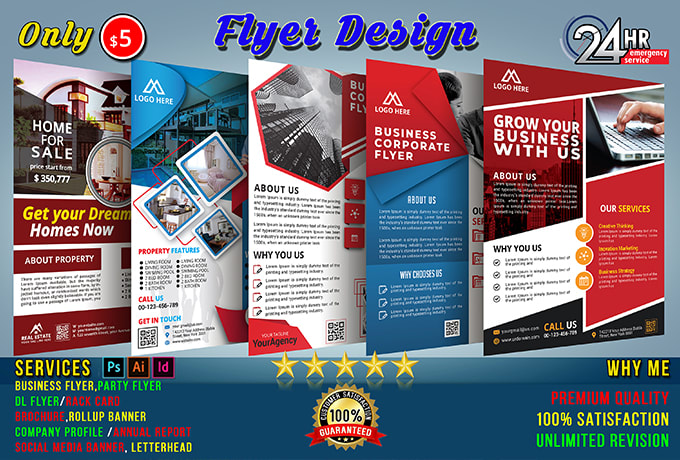 Do corporate flyer dl flyer brochure design in 24 hrs by Graphicndesign ...