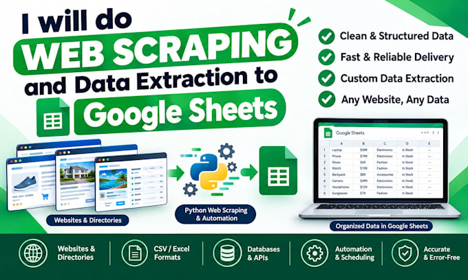 do web scraping and data extraction into google sheets