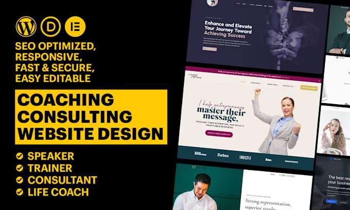 design life coaching website for speaker, trainer, consultant, life coach