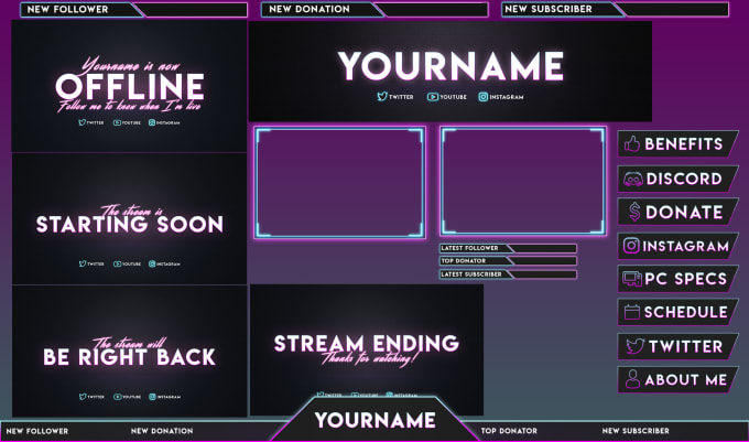 Design twitch overlays, banners, alerts, panels, and screens by ...