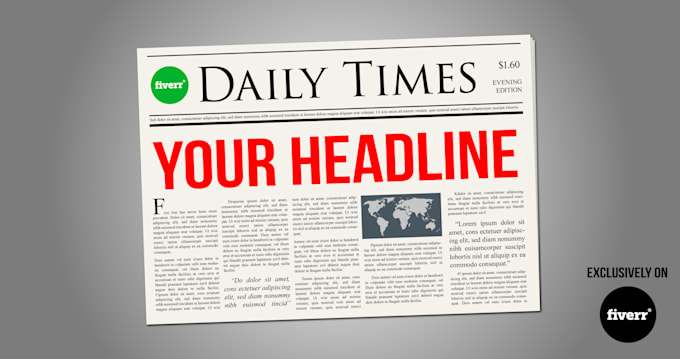 put your headline on a spinning newspaper in a video