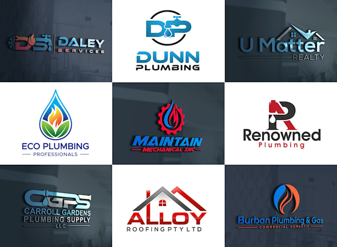 do real estate construction plumbing or heating  logo