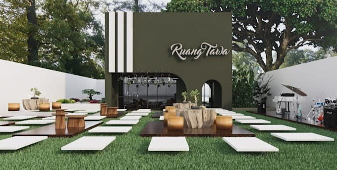 design landscape and exterior 3d rendering and visualization
