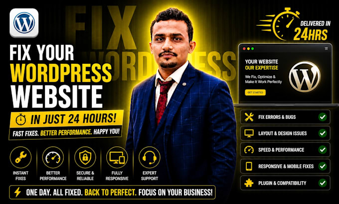 fix your wordpress website in 24 hours