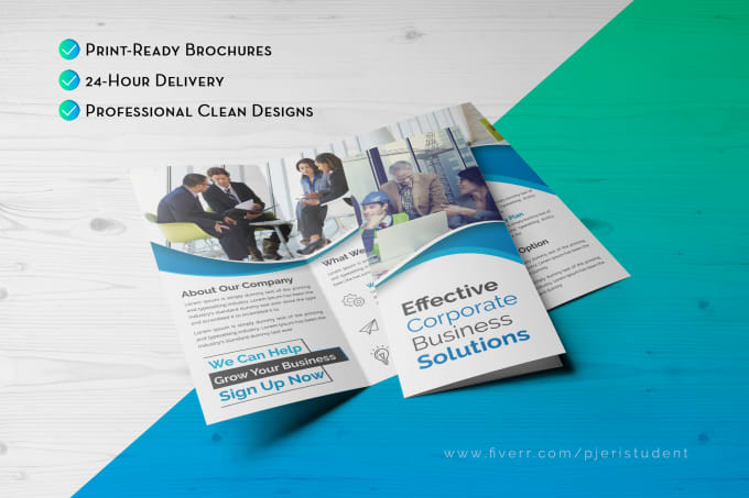 I will design clean, modern trifold brochures for your business