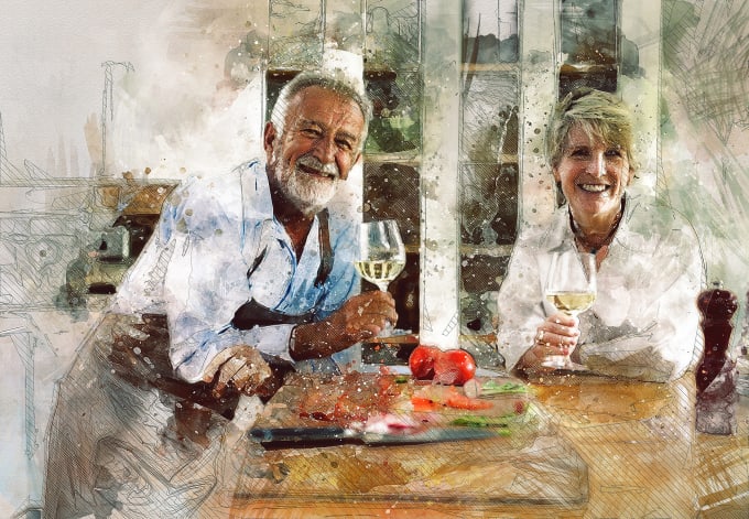 Make Your Custom Couple Portrait Painting From Photo By Unq7arg