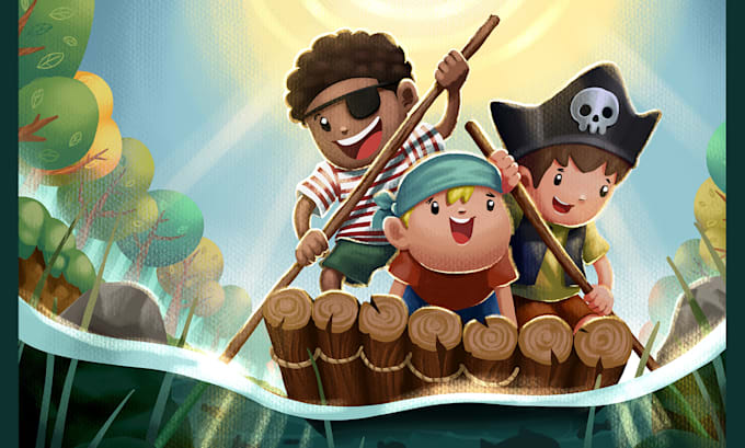 create awesome children story book illustration and cover