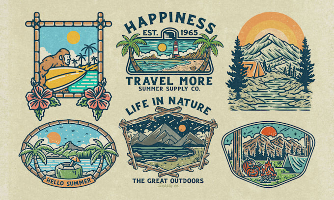 create illustrated vintage style for tshirt design