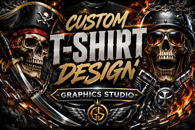 do an amazing vintage custom skull tshirt design