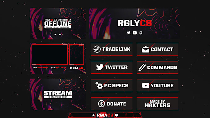 design full kick or twitch graphics package