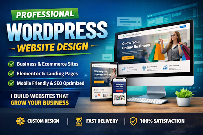 design modern wordpress website, business website or elementor landing page