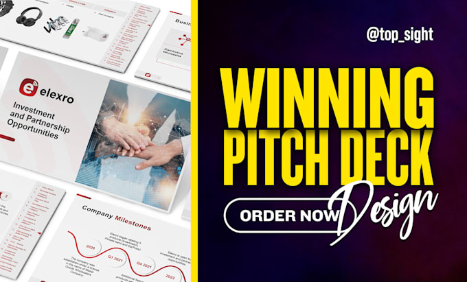 make winning pitch deck design or business presentation