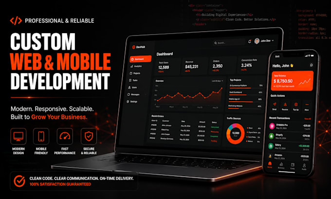 develop a full stack web and mobile app for your business
