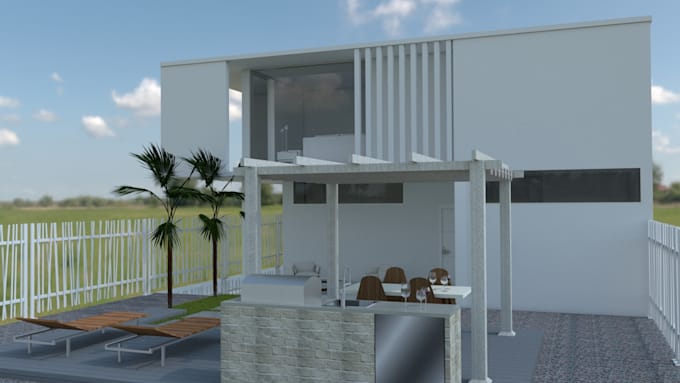 do exterior architecture design and elevation view