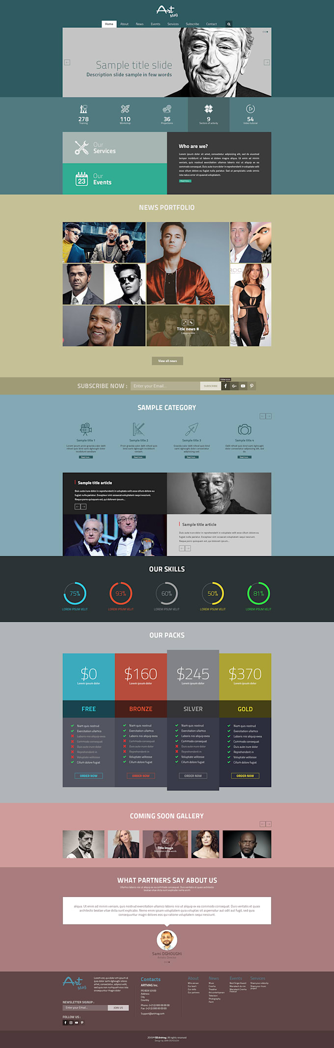 do template ui PSD for dynamic website