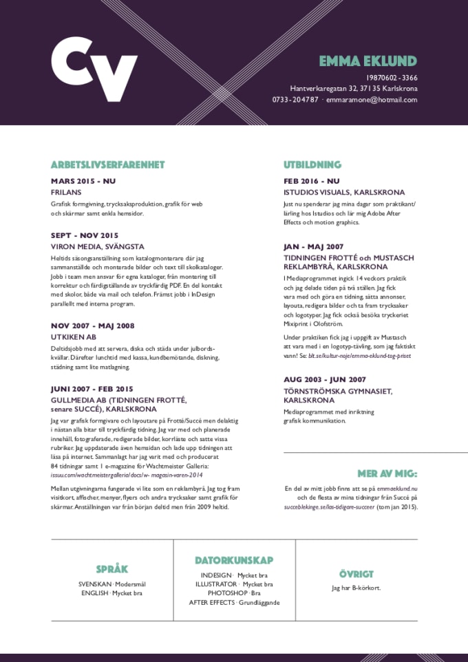 Design A Custom Resume For You By Emmaeklnd