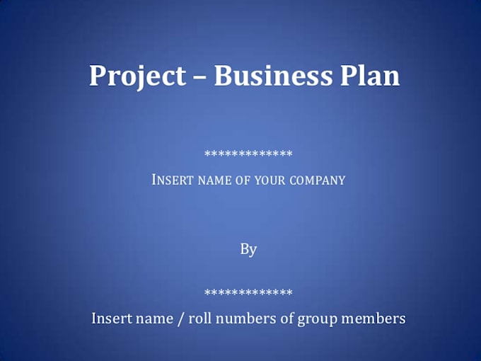 draft business plans and business projects