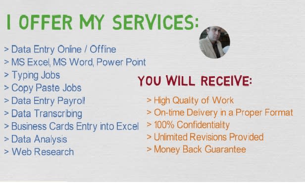 do data entry, web research, virtual assistant jobs