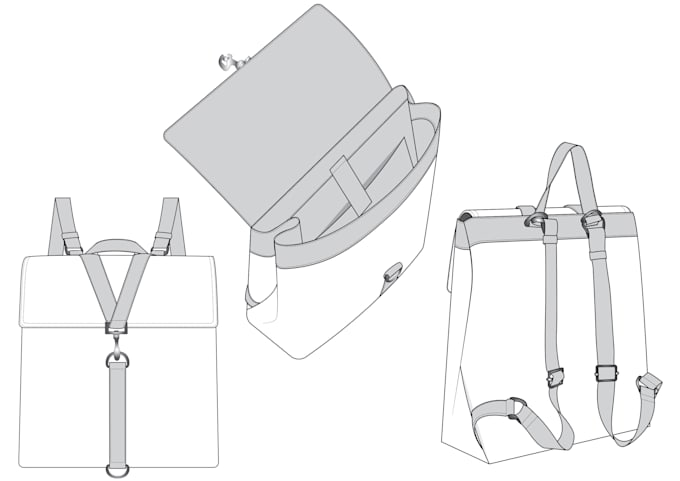 Do Fashion Cad Flat Sketches For Clothes And Accessories By