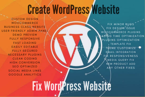 customize wordpress website or fix bugs
