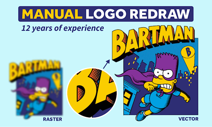 manually redraw and convert your logo into a clean vector file