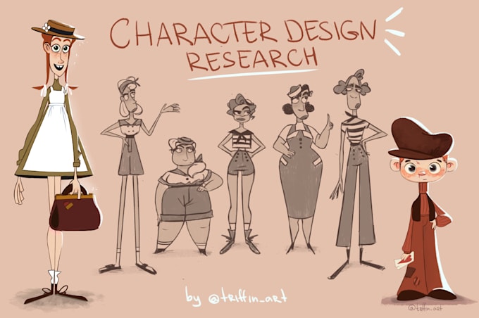 create a cartoon character design research concepts for you