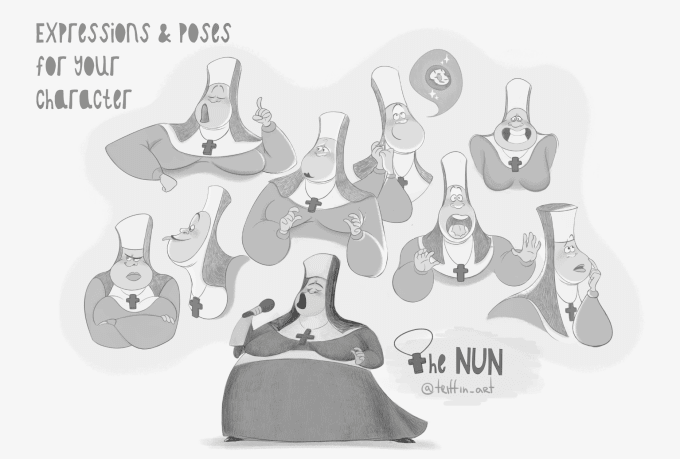 Create A Character Design Model Sheet Expressions Or Poses By Triffin Art