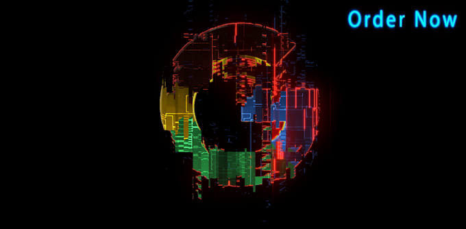do 4k glitch realistic neon sign logo animation