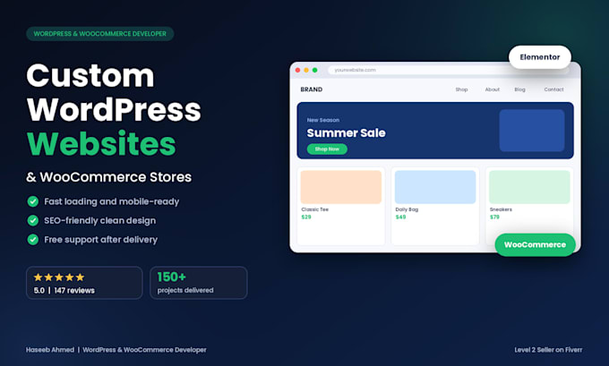 build a custom wordpress website or woocommerce store