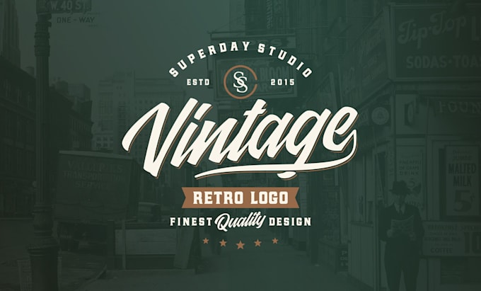 design premium retro vintage logo design