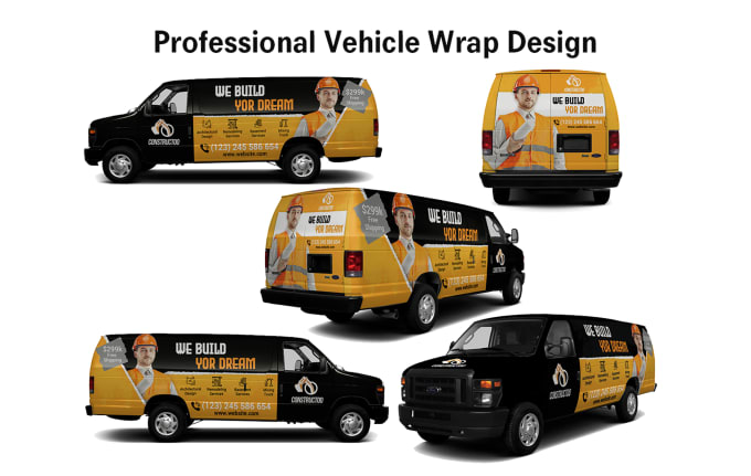 Create vehicle wrap design for any car, van, truck, trailer