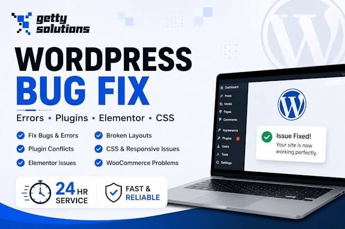 fix wordpress bugs, errors, and website issues