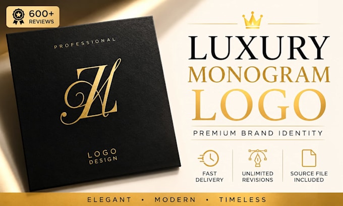 design a luxury monogram logo design for your brand