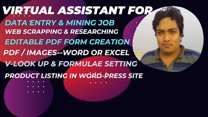 be your virtual assistant for data entry, data mining, web research and scraping