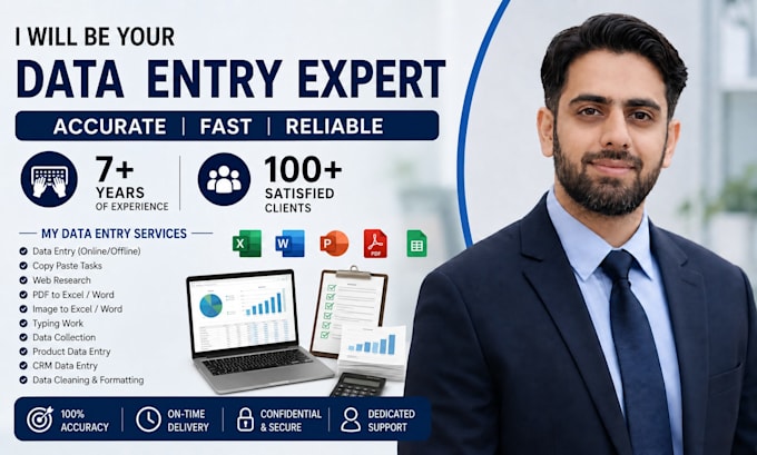 do accurate data entry in excel, PDF to excel, and copy paste