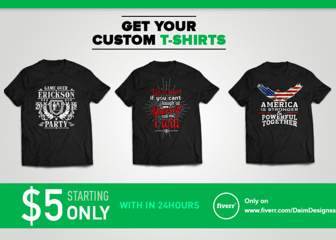 Trendy tshirt design in any style by Daimdesignss | Fiverr