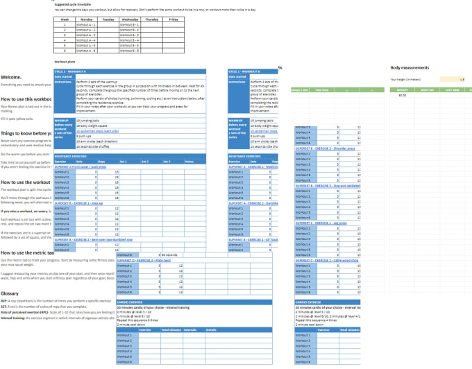 Create a personalized fitness plan by jamieroller fiverr