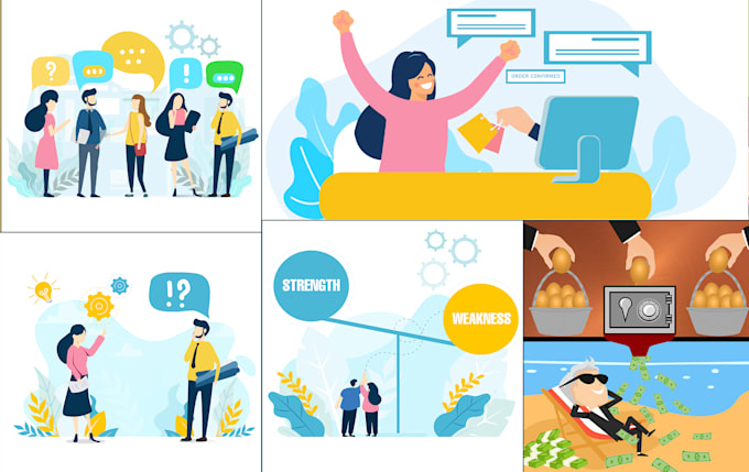design flat illustration for your website and facebook ads