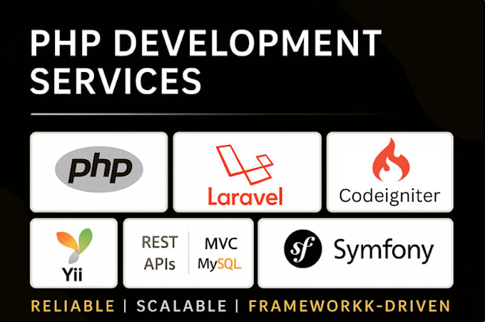 develop or fix PHP, laravel, codeigniter, yii, symfony, apis