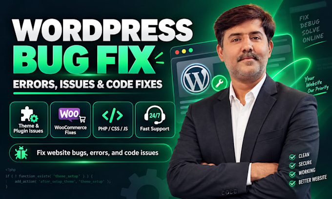 fix website bugs, errors, and code issues