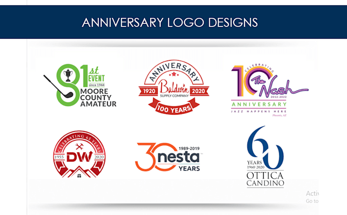 make anniversary,event, charity or carnival logo