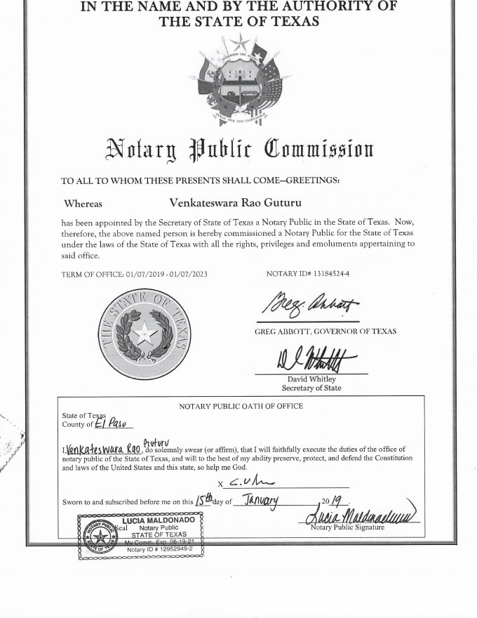 Mobile El Paso Texas Notary Public By Venkyguturu