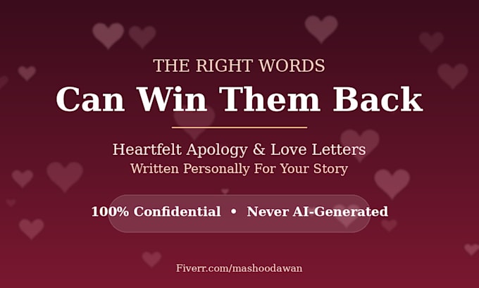 write a heartfelt love letter or apology letter