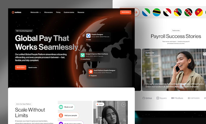 design web ui design or landing page or website template design