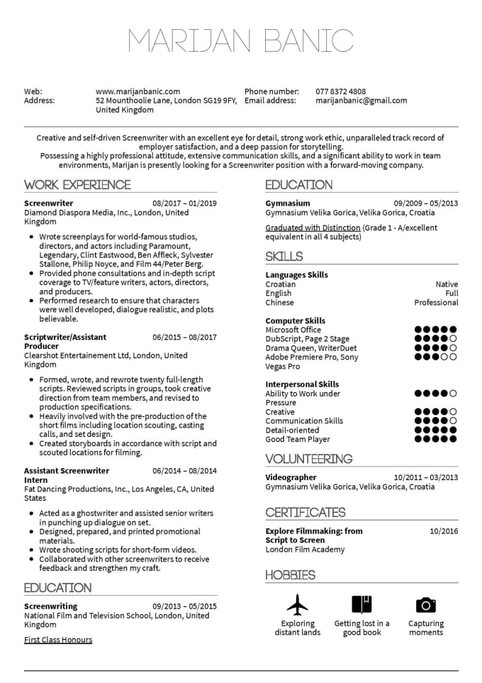 Create A Resume Cover Letter And Linkedin Profile That Catches The Eye By Sarzik