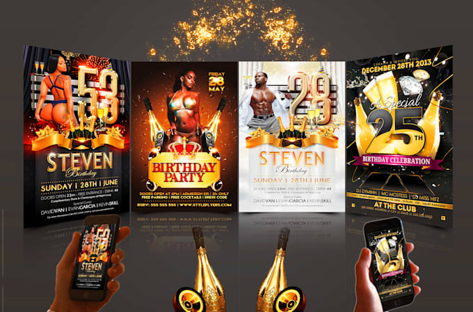 create eye catching birthday party flyer design in 24 hours