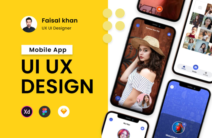 Do creative mobile app ui ux design in figma or adobe xd by ...