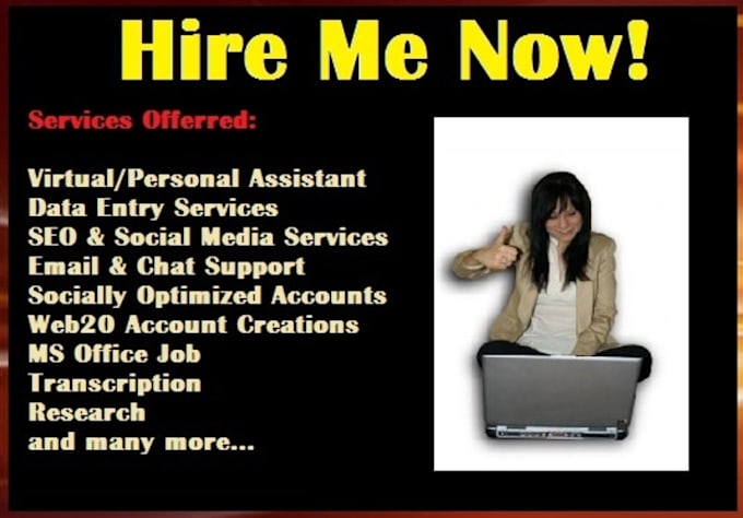 be your dedicated VIRTUAL assistant or personal assistant for 2 1/2 hours