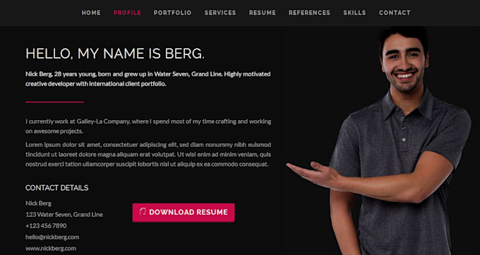 design a modern CV, portfolio, or personal website to boost your online presence